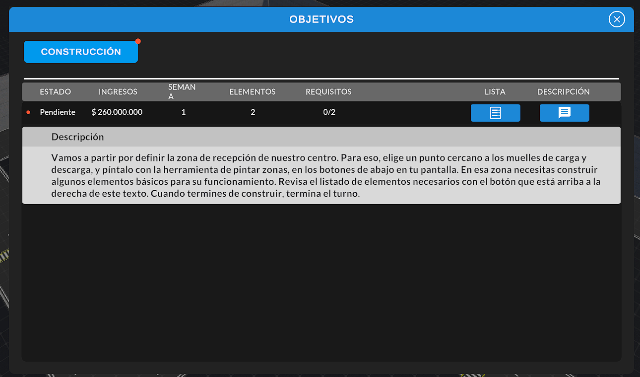 Descripción de un objetivo